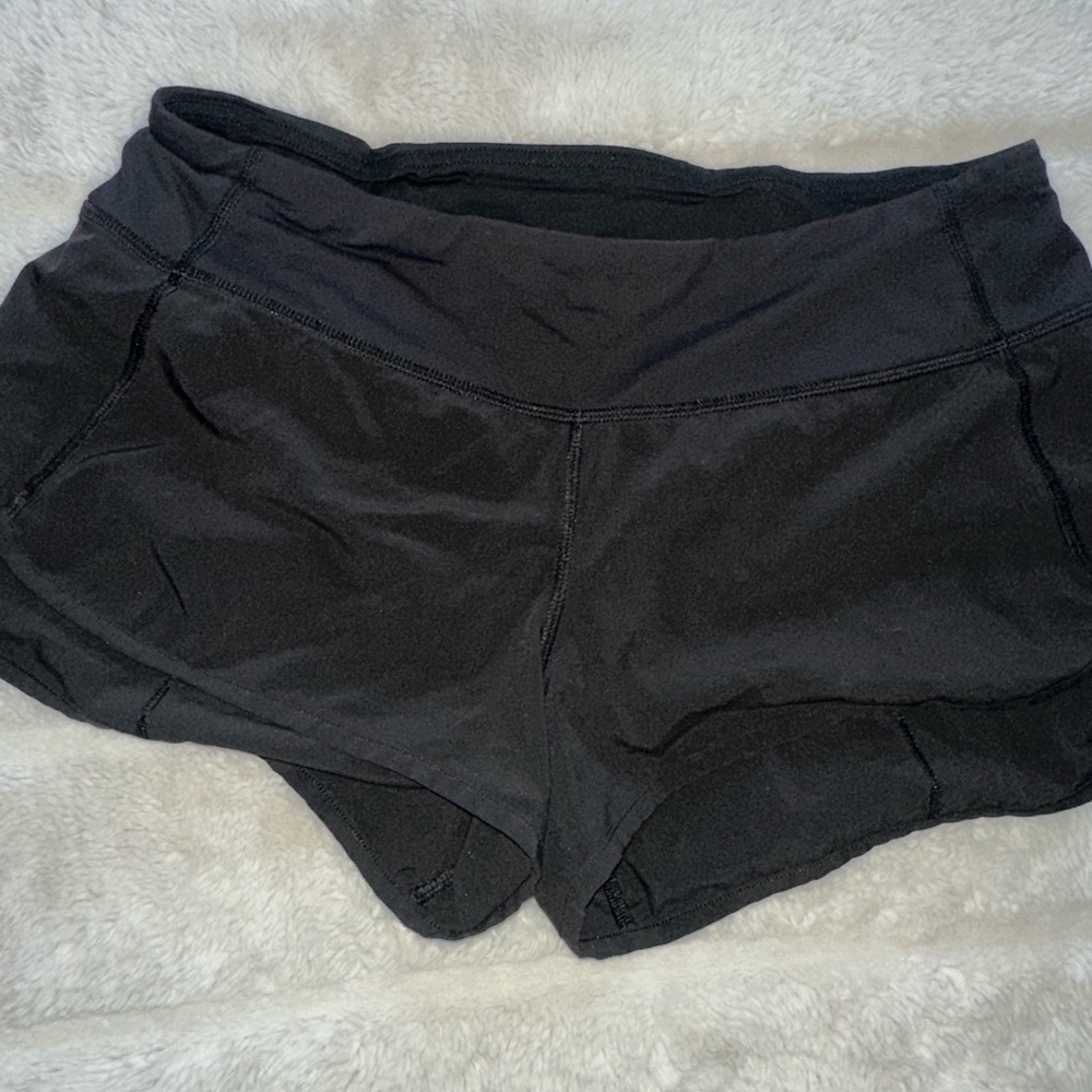 All black Lululemon speed shorts